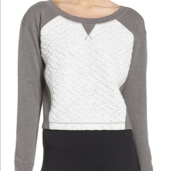 Zella Dance Off Crop Pullover Thumbholes Sweatshirt Size M - Picture 2 of 11